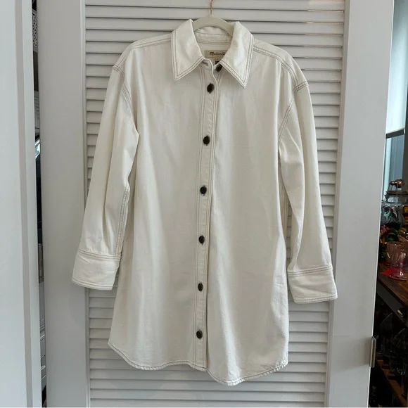 NWT Madewell Denim Oversized Mini Shirtdress - Picture 1 of 11